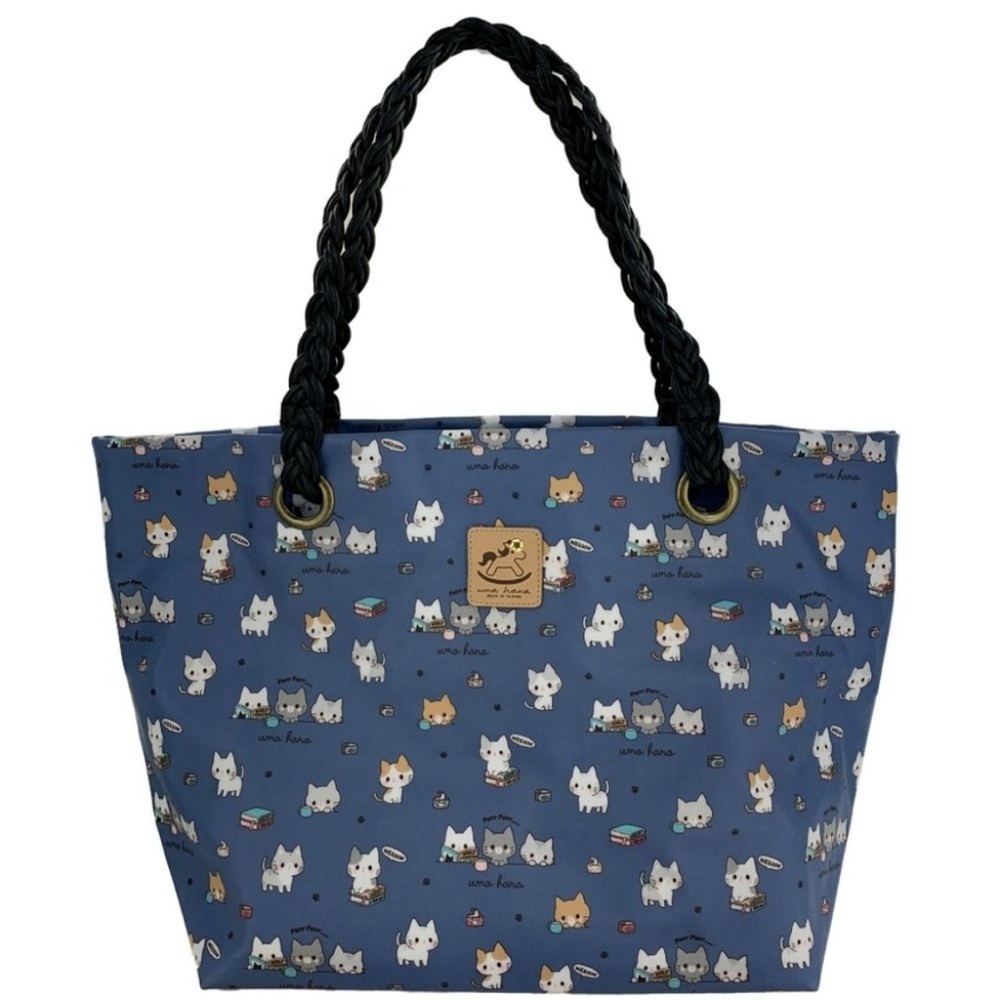Waterproof Meow Cat Woven Tote Shoulder Bag